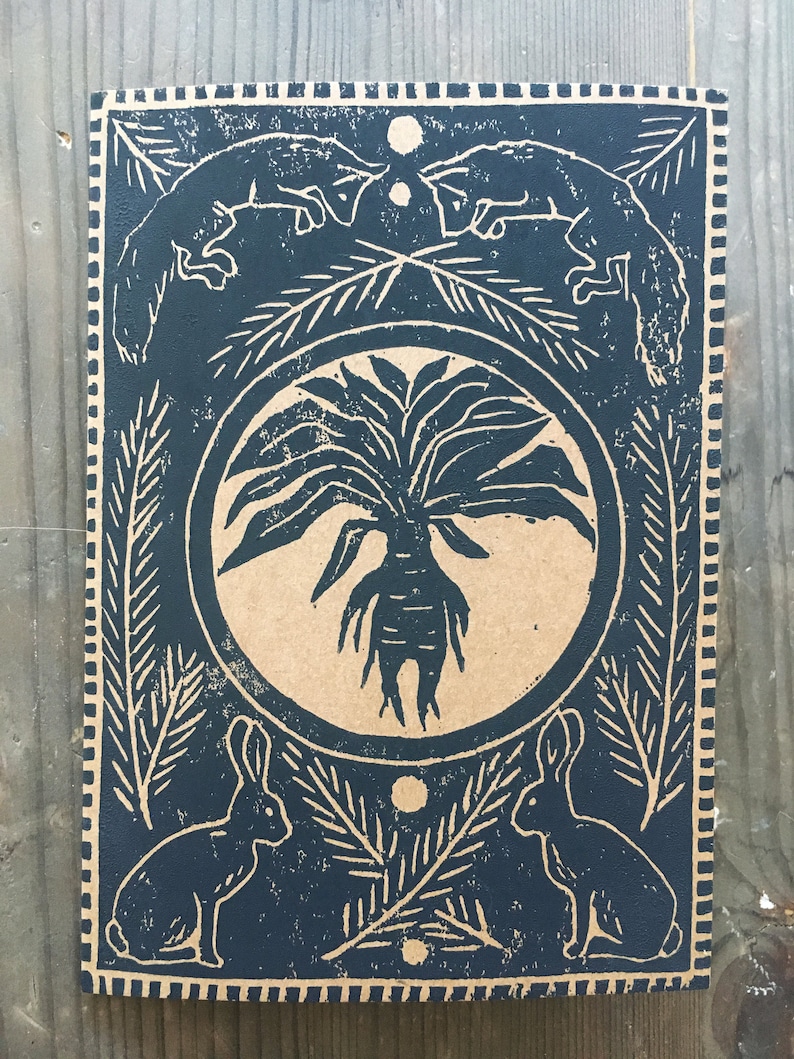 Handprinted Card Mandrake