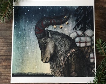 Yule goat, Art print, card.