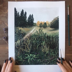 North, gouache, Art print.