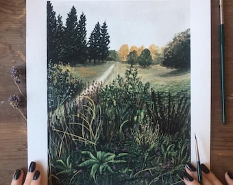 North, gouache, Art print.