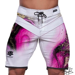 Men&#39;s 19inch Physique Shorts. Purple Marble.Large.