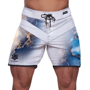 Men&#39;s Physique Shorts. Blue Marble. 17&quot;