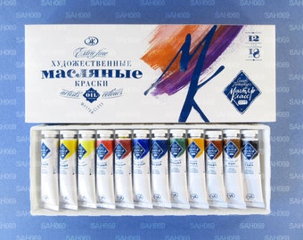 12 MASTER-CLASS PROFESSIONAL Oil Paint Set Russian Nevskaya Palitra