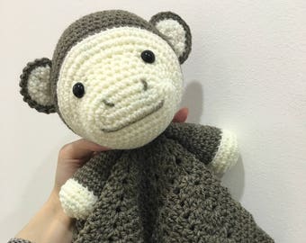 Crochet Monkey Lovey PATTERN, baby, amigurumi, monkey, curious george