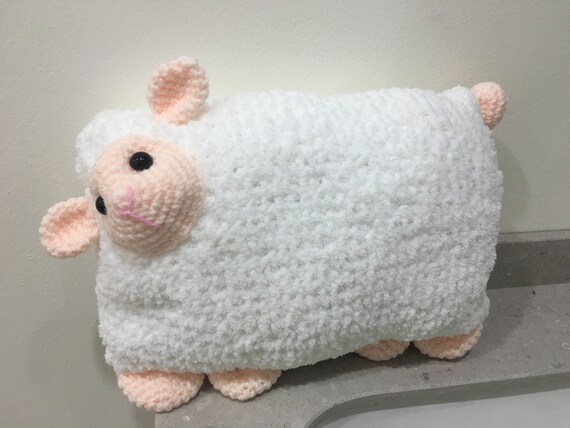 Crochet Sheepie Pillow Lamb Pillow Knit Cute Baby Farm Etsy