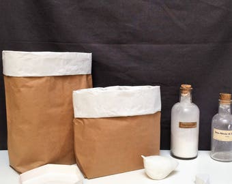 Paper Bag Taille S - Sac Kraft Ecru intérieur blanc à customiser
