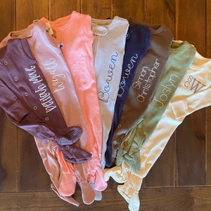 Monogrammed Lovedbaby Organic Footie | Personalized Baby Coming Home Outfit | Monogrammed Baby Gift