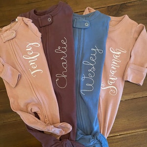 Monogrammed Lovedbaby Organic ZIPPERED Footie | Personalized Baby Coming Home Outfit | Monogrammed Baby Gift