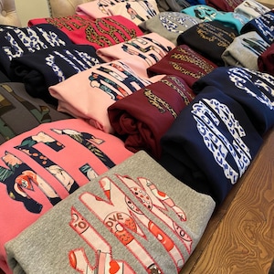Create Your Own Applique Sweatshirt  | Ladies Women’s Monogrammed Pullover | Mommy and Me Embroidered Sweatshirt