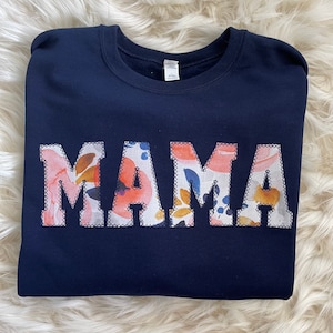 Sudadera con aplique floral de acuarela bordado para mamá / Sudadera sencilla para mamá, regalo para mamá, camiseta personalizada para mamá