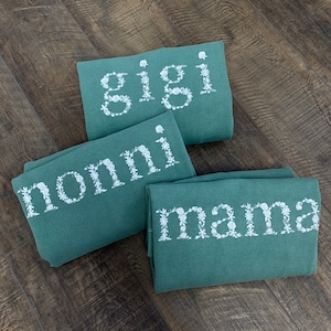 Comfort Colors Mama Aunt Embroidered Floral Sweatshirt | Simple Mama Pullover, Gift for Mom, Personalized Light Green Fall Floral