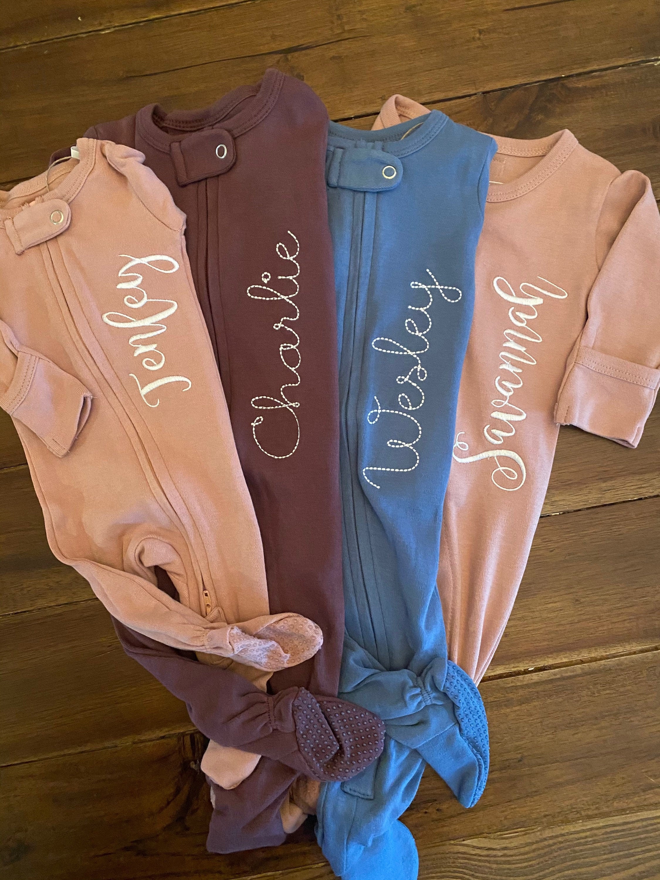 Monogrammed Lovedbaby Organic ZIPPERED Footie | Personalized Baby Coming Home Outfit | Monogrammed Baby Gift