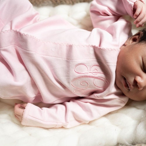 Baby Joy Embroidered Footie - Pink