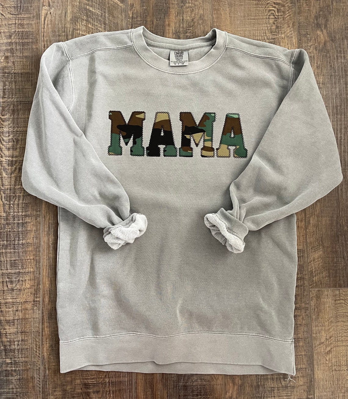 Comfort Colors Mama Embroidered Camo Applique Sweatshirt - Etsy