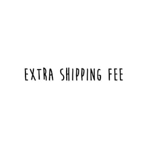 May include: Text that reads "EXTRA SHIPPING FEE" in black handwritten font.