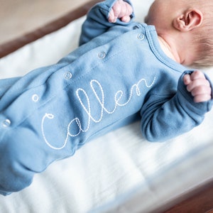 Monogrammed Lovedbaby Organic Footie | Personalized Baby Coming Home Outfit | Monogrammed Baby Gift
