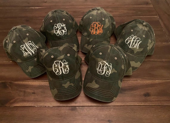 camo monogram hat