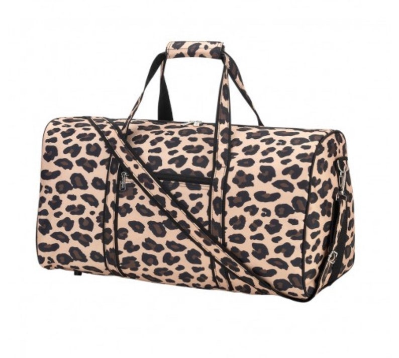 Monogrammed Brown Leopard Weekender Bag Monogrammed Cheetah - Etsy