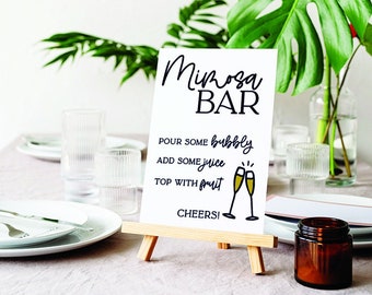 Mimosa Bar Acrylic Sign: Wedding, Bridal Shower Decor