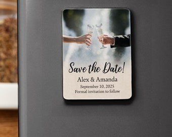Personalized Save The Date Magnets, Custom Photo Wedding Favor, Save the Date Photo Cards, Engagement Announcement Fridge Magnet Gift