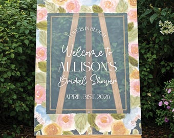 Love Is In Bloom Shower : Floral Watercolor Welcome Sign