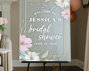 Floral Bridal Shower Welcome Sign : Pastel Decor
