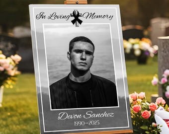 Funeral Welcome Sign, Photo Memorial, In Loving Memory, Celebration of Life