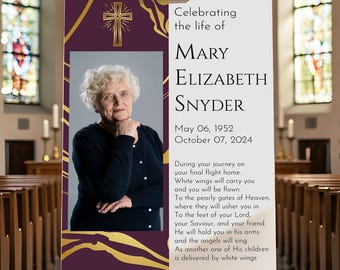 Personalized Funeral Poster: Memorial Service Welcome Sign with Photo