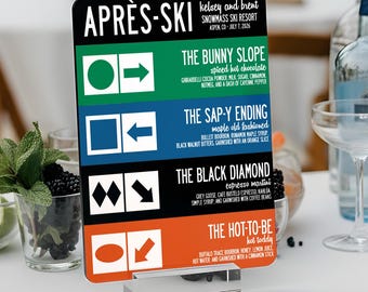 Apres Ski Bar Sign: Signature Drink Menu