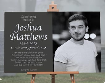 Funeral Service Signs, Welcome Sign, Photo Memorial, In Loving Memory, Celebration of Life