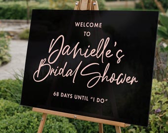 Personalized Acrylic Bridal Shower Sign: Custom Wedding Decor