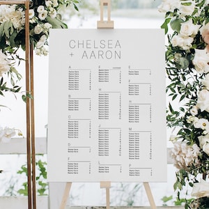 Alphabetical Seating Chart, Wedding Charts Sign, Modern Seating Plan, Acrylic Welcome Signage