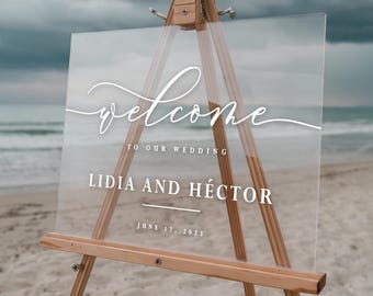 Wedding Reception Welcome Acrylic, Church Ceremony Signage, Printed Personalized Sign