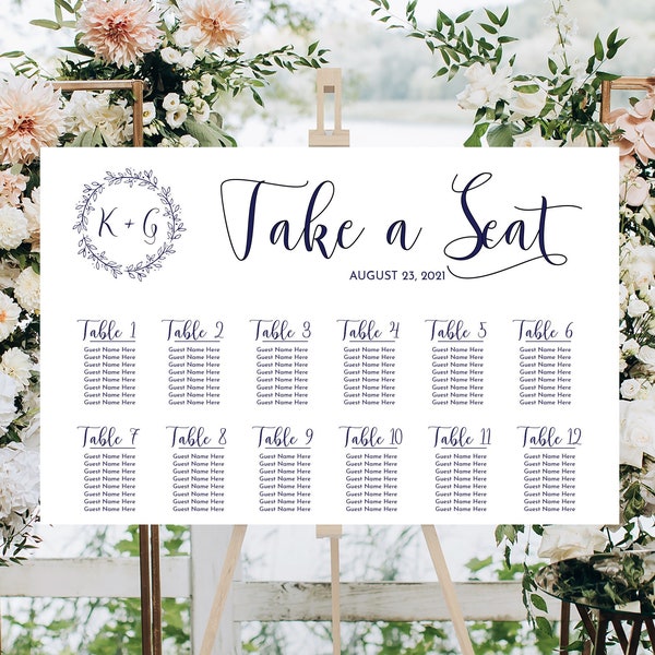 Acrylic Wedding Seating Chart: Elegant Reception Welcome Sign