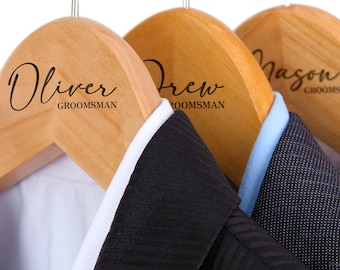 Personalized Groomsman Hanger: Engraved Wooden Wedding Keepsake