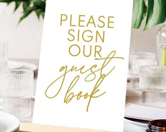 Acrylic Guest Book Sign: Modern Wedding Signage