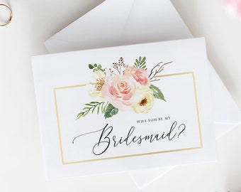 Will You Be My Bridesmaid Cards - Bridesmaid Proposal - Wedding Cards - Floral To My Bridesmaid - Bridal Cards - Bridesmaid Gift