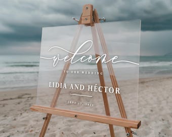 Wedding Reception Welcome Acrylic, Church Ceremony Signage, Printed Personalized Sign