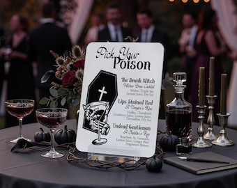 Pick Your Poison : Halloween Bar Sign