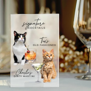 Signature Drink Sign, Signature Cocktail Sign, Signature Drink Sign Pet, Signature Drink Sign Cat, Cocktail Menu, Wedding Bar Sign