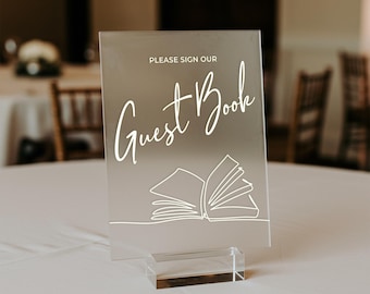 Acrylic Wedding Guestbook Sign: Modern Reception Decor