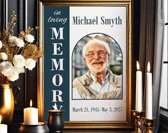 Celebrate Loved Ones, Large Funeral Poster, Photo Memorial, In Loving Memory, Celebration of Life