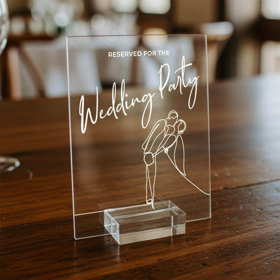 Acrylic Reserved Wedding Table Sign: Elegant Party Seating