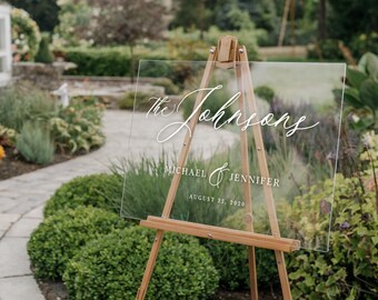 Clear Acrylic Welcome Sign, Wedding Entrance, Welcoming Guests Signage