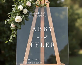 Large Personalized Acrylic Wedding Welcome Sign - Custom Reception Decor - Wedding Entrance Sign - Durable Event Signage
