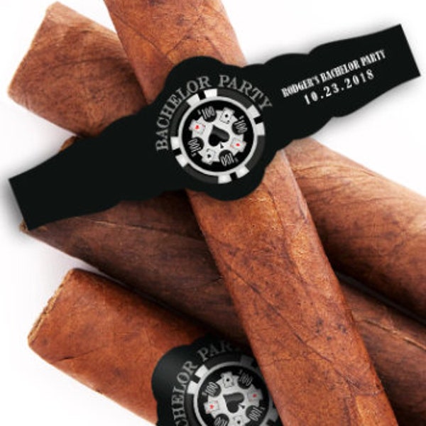 Bachelor Party Custom Cigar Bands - Wedding Cigar Labels - (16 qty)