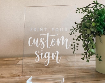 Custom Acrylic Sign: Personalized Clear Plaque for Events & Business