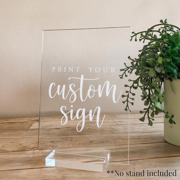 Custom Acrylic Sign: Personalized Clear Plaque for Events & Business