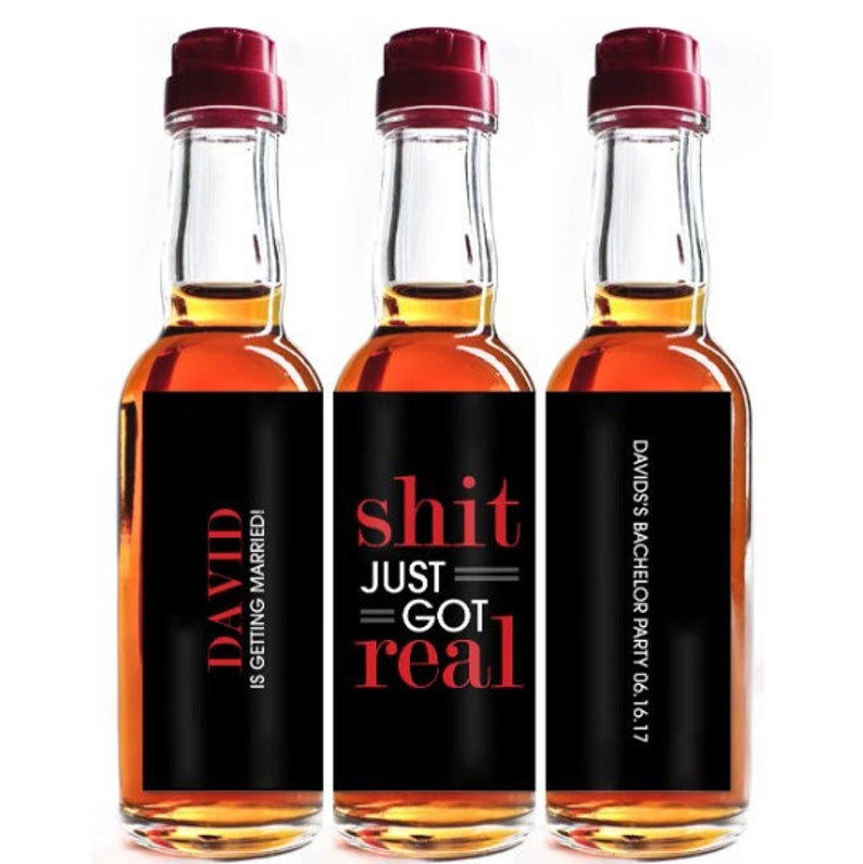 Booze Labels Personalized Mini Liquor Bottle Labels: Bachelor Party Favors (set of ...
