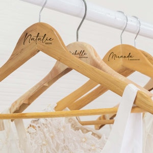 Personalized Bridesmaid Hangers - Wedding Hanger - Wooden Engraved Hanger - Bridal Dress Hanger - Wedding Name Hangers